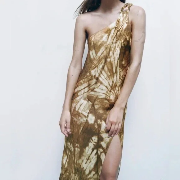 New $119 Zara Asymmetric Khaki Dress Limited Edition 3272/166 XS Small Large XL - Picture 6 of 15